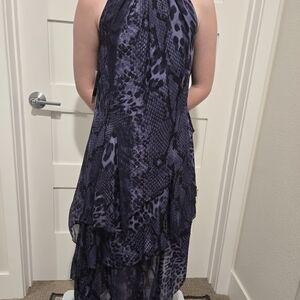 Royal Underground Purple High-low Halter Dress